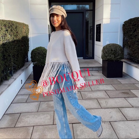 BLOGGERS FAV ZARA FRINGE OVERSIZED SWEATER - Picture 9 of 12